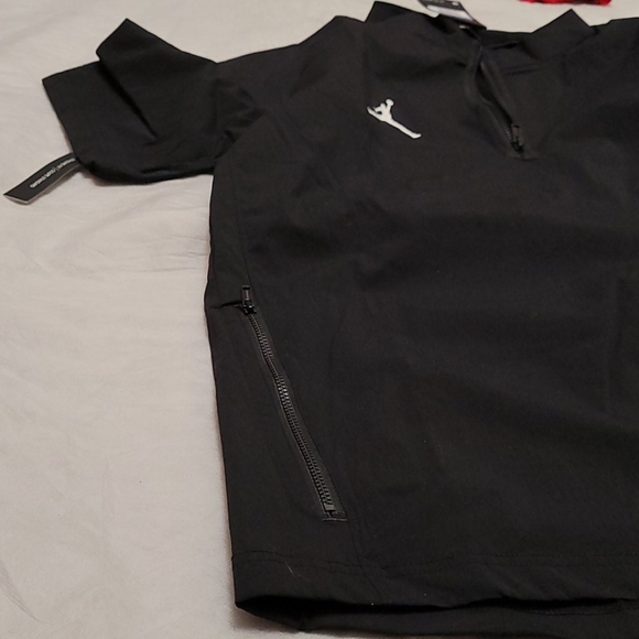 Jordan NIKE Dry Woven Short Sleeve Hot Jacket Men's Medium Black 2 hand pockets - Picture 5 of 14